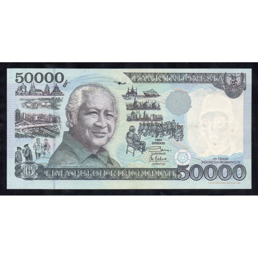 Uang Kuno 50000 Soeharto KERTAS 1993 atau 1995 UNC/GRESS