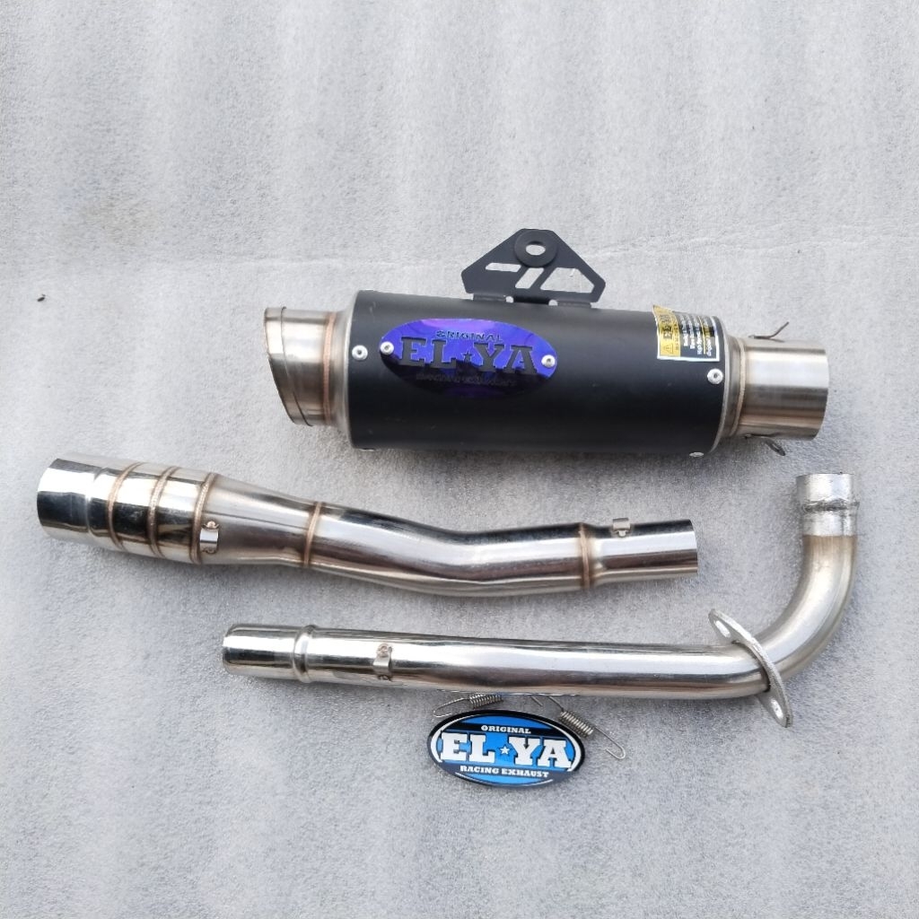 knalpot original ELYA racing emblem titanium proliner tr1 pnp astrea grand prima Shogun smash win su