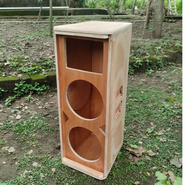 Box Sr 8 inch dobel plus lubang corong tweeter 15x19cm