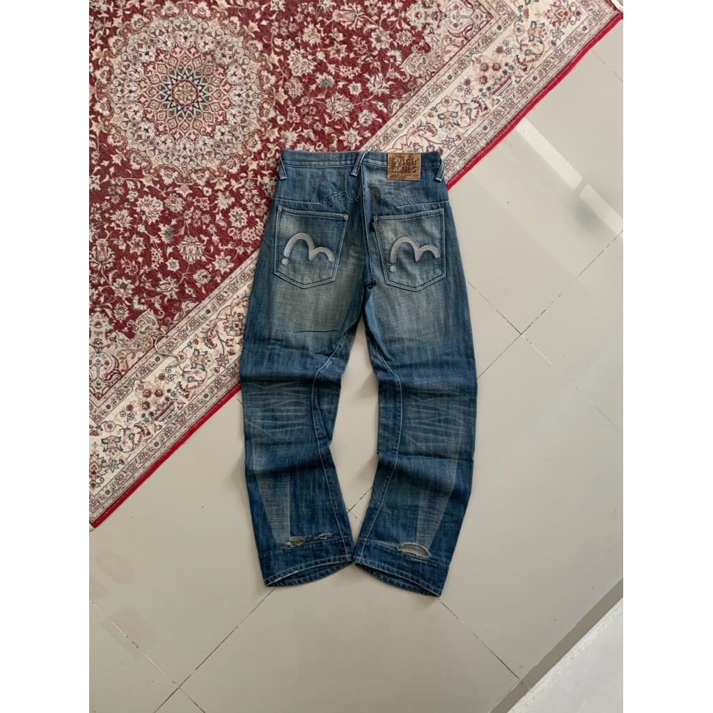 Evisu Engineered Faded Baggy Jeans