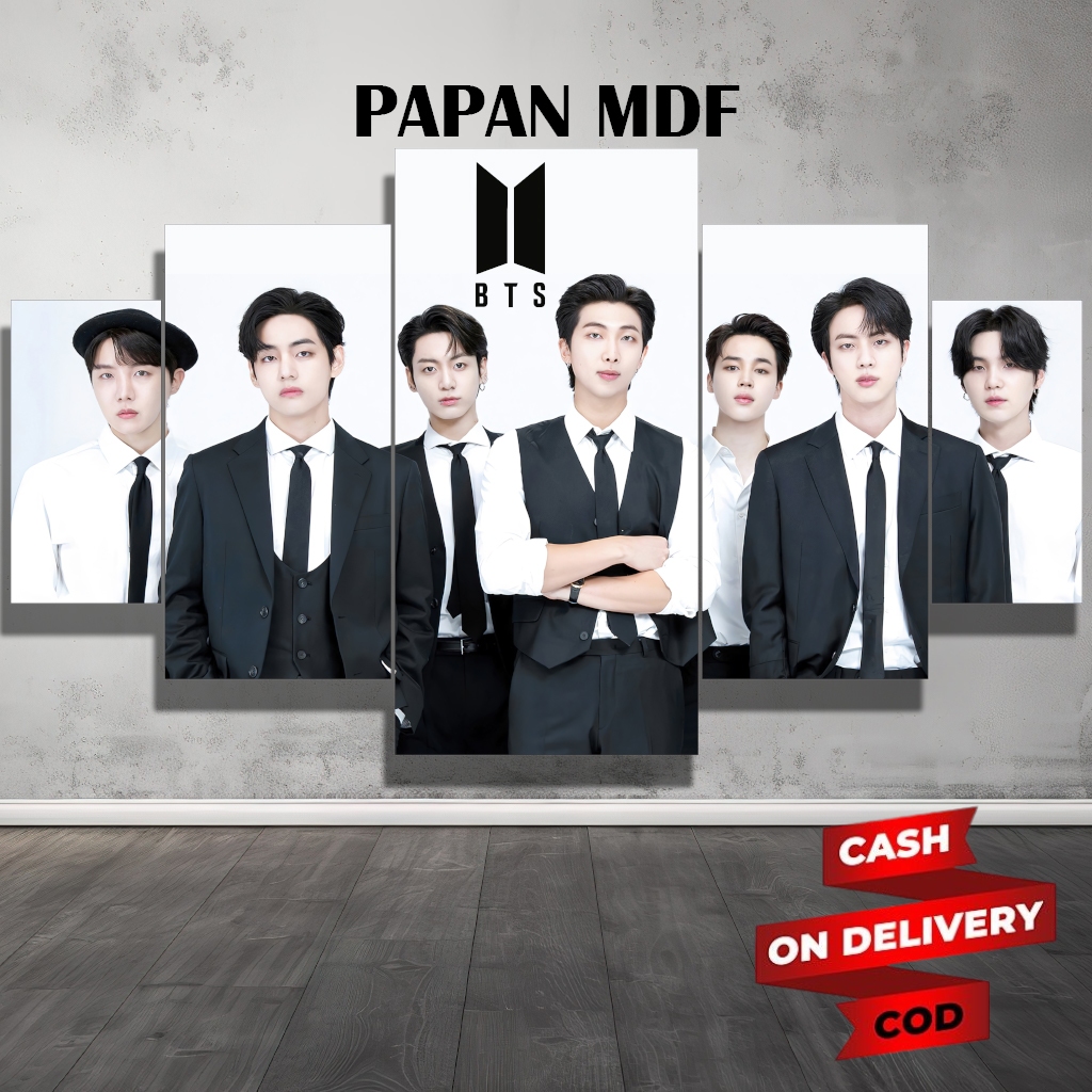Poster Dinding KPOP BTS Hiasan papan mdf Aesthetic Gambar HD Poster 5 Lembar Wallpaper Kamar BTS ARM