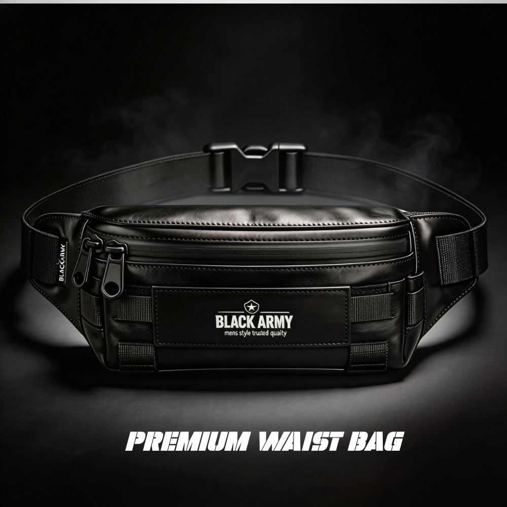 Waistbag Pria Original Waterproof Tas Selempang Pinggang Tactical Hitam