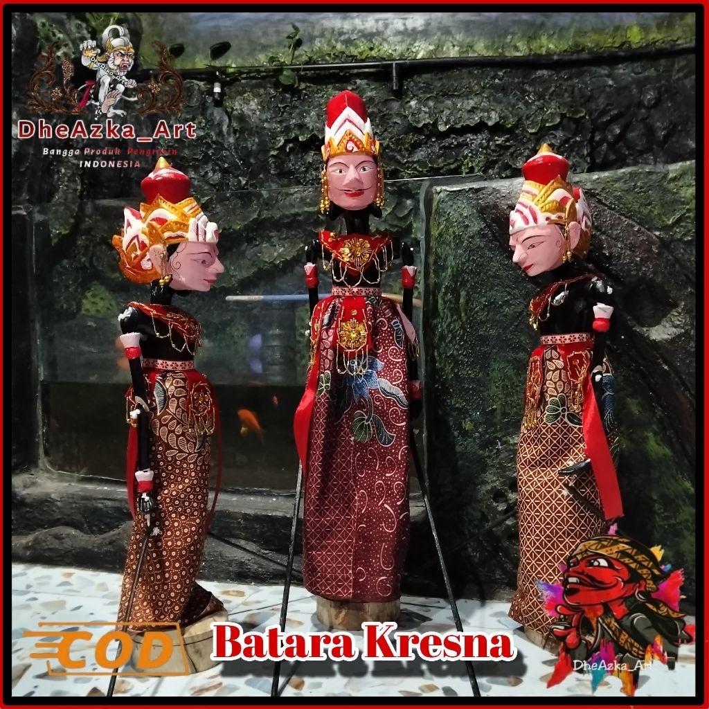 DheAzka_Art Batara Kresna Wayang Golek Elegan & Penuh Wibawa Pilihan 55 cm & 50 cm Dengan Tanpa Saya