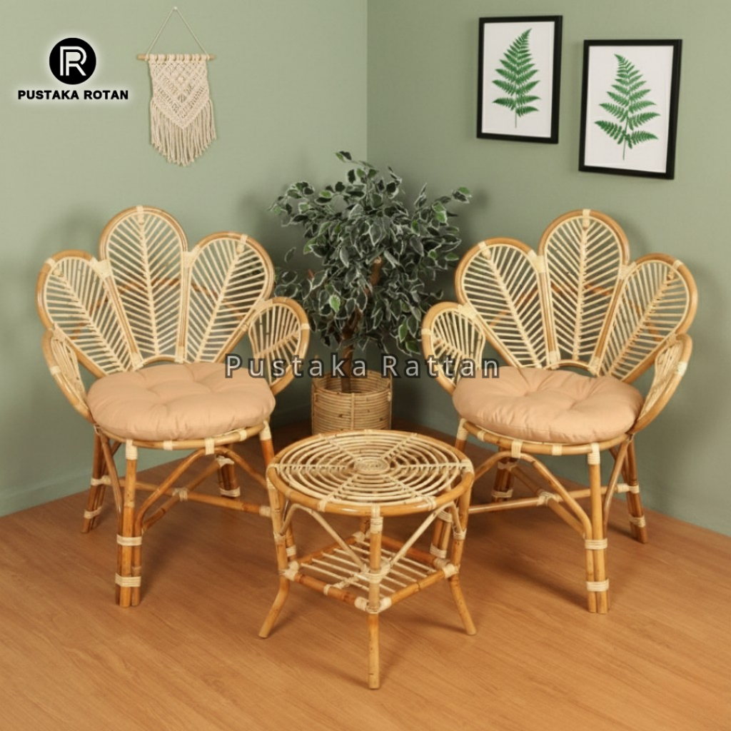 KURSI DAUN, KURSI TERAS ROTAN dekorasi rumah aesthetic