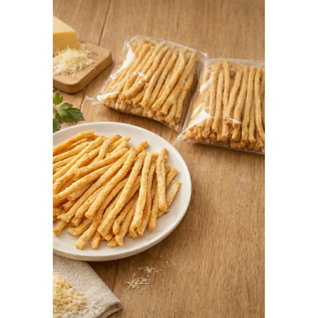 Keju Stik 1kg - Stik Keju Gurih, Cemilan Sehat, 100% Keju