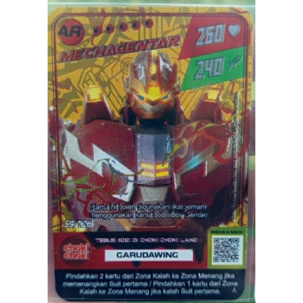 Kartu Choki Choki X Boboiboy AR Mecha Gentar