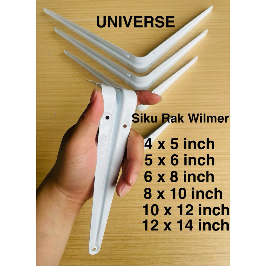 Grosir(24pcs) Siku Rak L Diding Wilmer/ Siku Penyangga Rak Dinding/ Shelf Bracket Ambalab Gantung Di