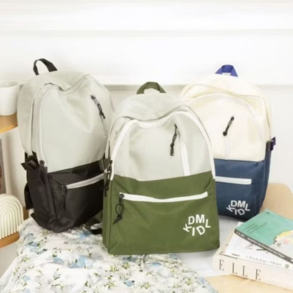 Tas Ransel Wanita Kanvas Hitam Desain Premium Kekinian