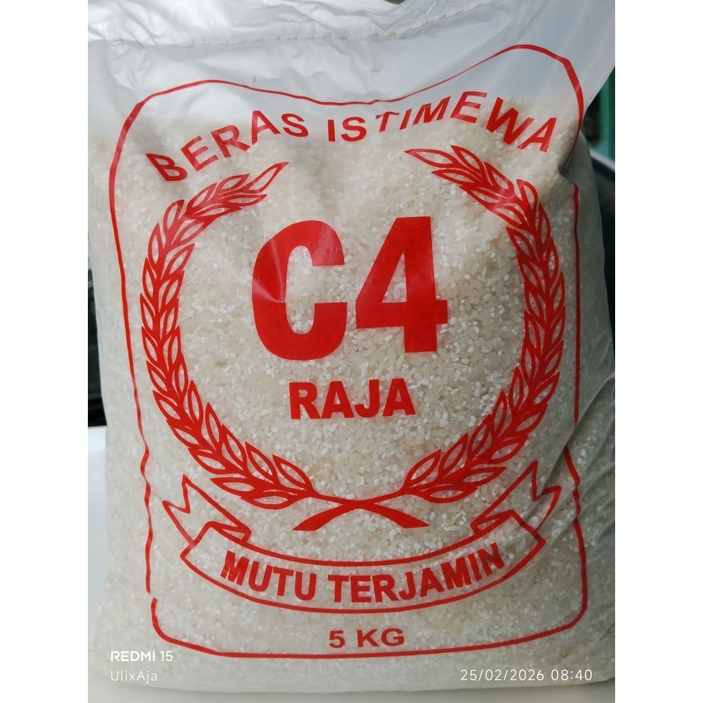 Beras 5kg | Patahan, Menir | Pulen Kurang Putih | Kemasan C4 Merah Ekonomis