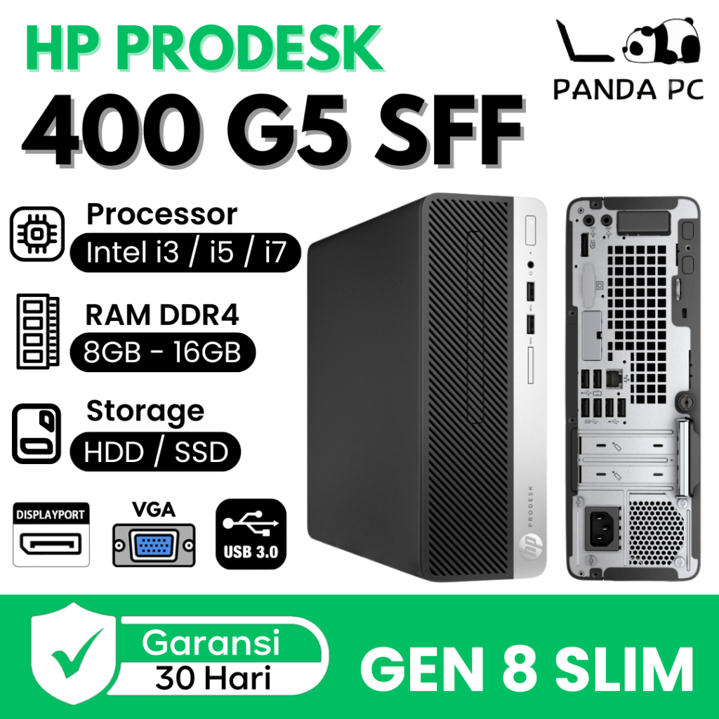 HP ProDesk 800 | 600 | 400 G5 SFF Core i3/i5/i7 8/9th Gen Komputer Second Slim LGA 1151