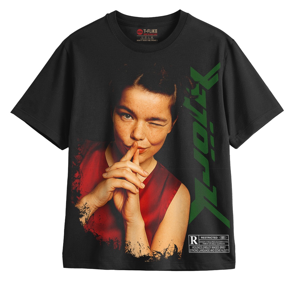 BJORK POST ALBUM KAOS BAND TSHIRT OVERSIZE UNISEX HITAM - TFLIKS