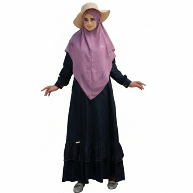 Bugio Clothing Almeera Dress Gamis Denim griya mey