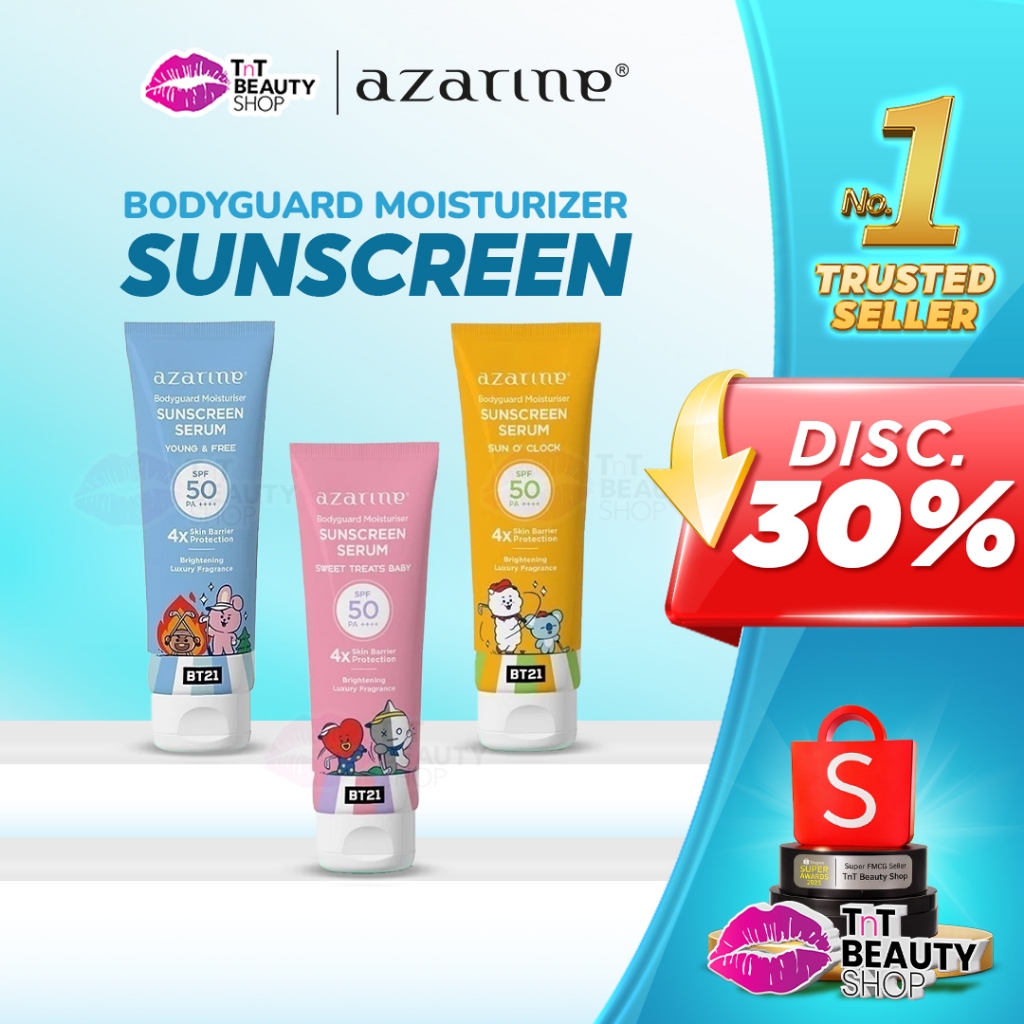 Azarine x BT21 Body Guard Moisturizer Sunscreen Serum Collab Line BTS  100ml  SPF 50 PA++++ | TnT Be