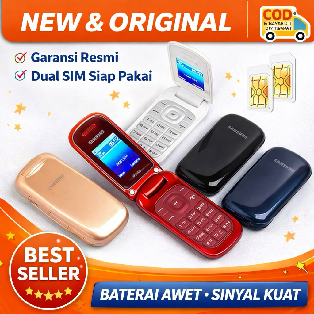 PROMO COD SAMSUNG CARAMEL E1272 flip TERMURAH HP SAMSUNG hp jadul samsung lipat dual sim
