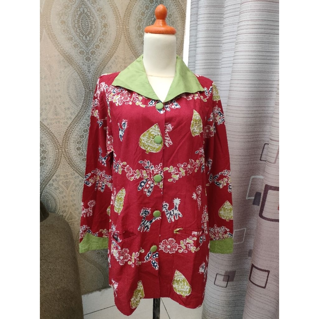 Preloved Kemeja Kerja Batik Motif Warak Ngendog