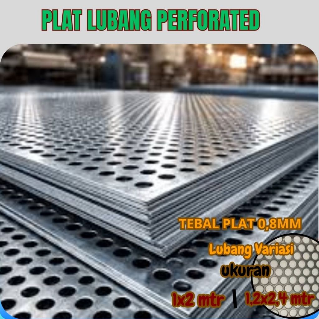 Plat Besi Lubang Perforated tebal 0,8mm