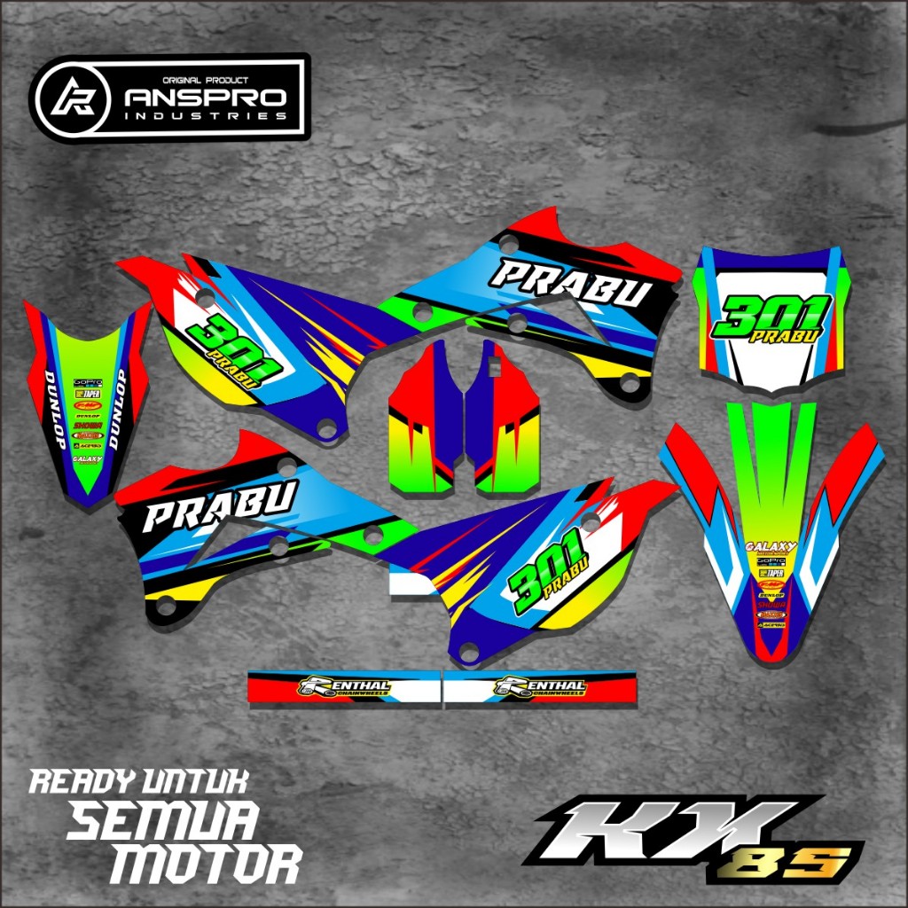 DECAL STIKER MOTOR KX 85 DECAL FULL BODY PELINDUNG MOTOR KX 85 BISA REQUEST