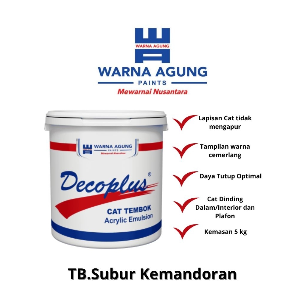 Cat Tembok Decoplus Warna Agung 5kg