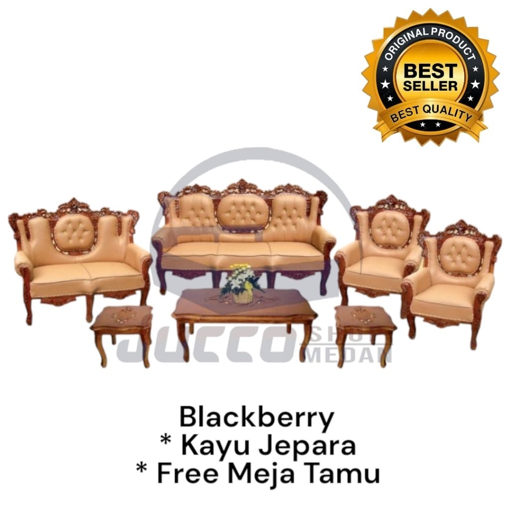 [ Golden Furniture ]  Kursi Tamu Jepara Monalisa 3211 - Sofa Tamu Jati Jumbo Free Meja Tamu - Kursi 