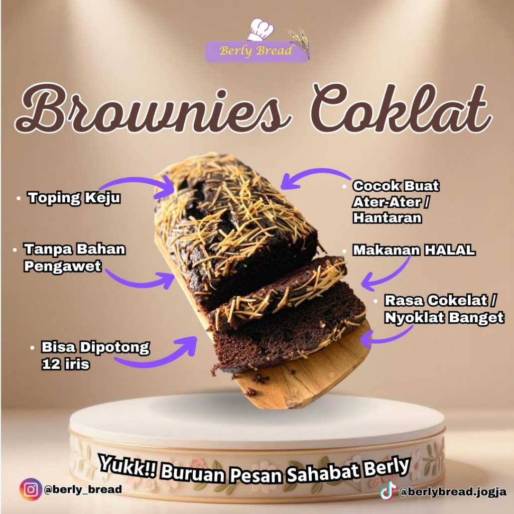 Brownies Coklat / brownies panggang / Brownies Coklat Toping Keju