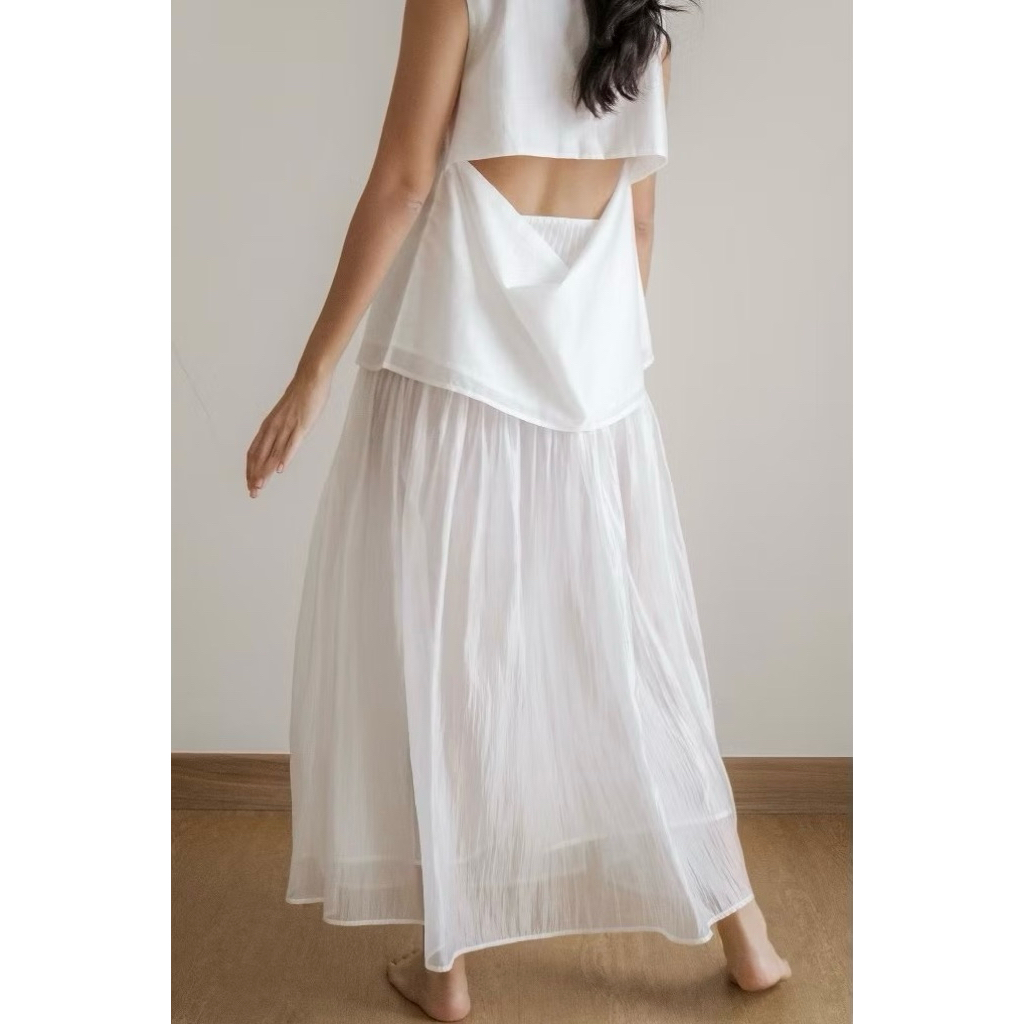 SAYA Tales x Elxi Jenna Pleated A Line Maxi Skirt BNWT