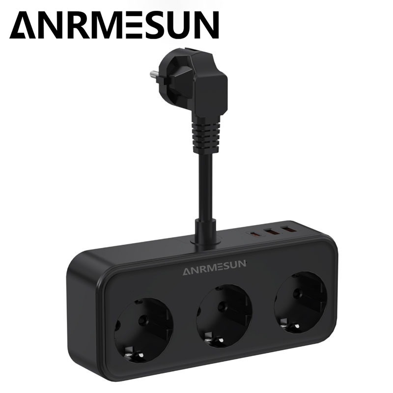Anrmesun Stop Kontak Power Strip 3 Socket 2UC+1AC Power Strip Stop Kontak Multi Outlets