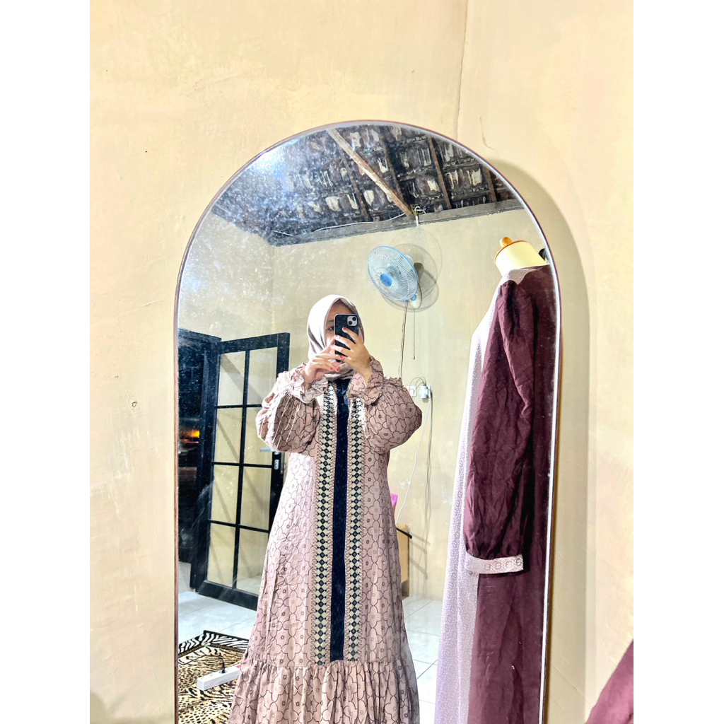 Gamis Raya Motif Bahan Rayon Premium