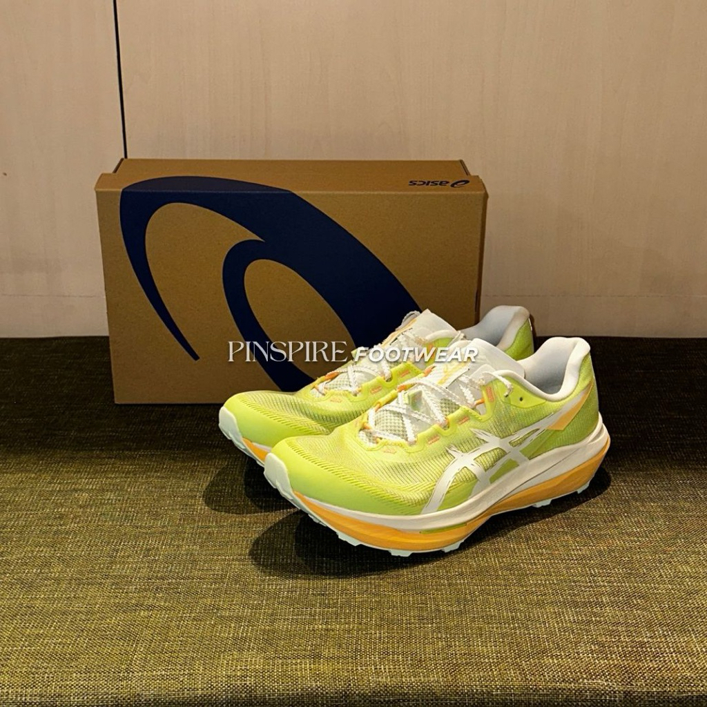 ASICS FUJISPEED 4 LIME GREEN/CREAM - SEPATU TRAIL RUN HIKING PRIA DEWASA