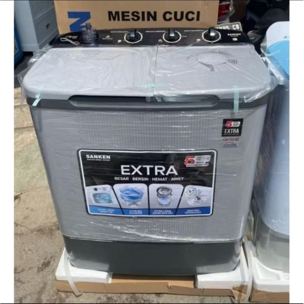 (INSTANT) Mesin Cuci Sanken 2 Tabung/Mesin Cuci Sanken TW-8600/Mesin Cuci Sanken 8663/2 Tabung
