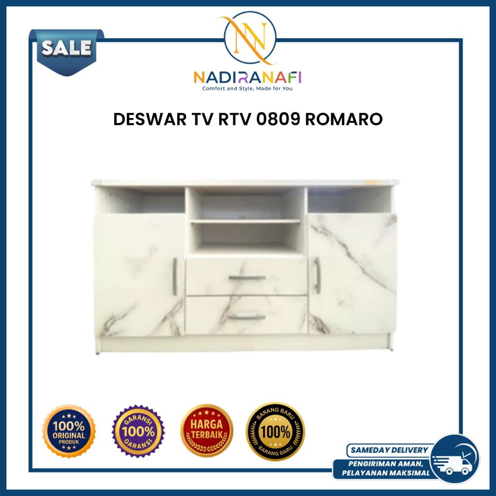 NADIRANAFI Meja Tv Rtv 0809 Romaro Minimalis Rak Tv Modern Deswar Harga Terjangkau