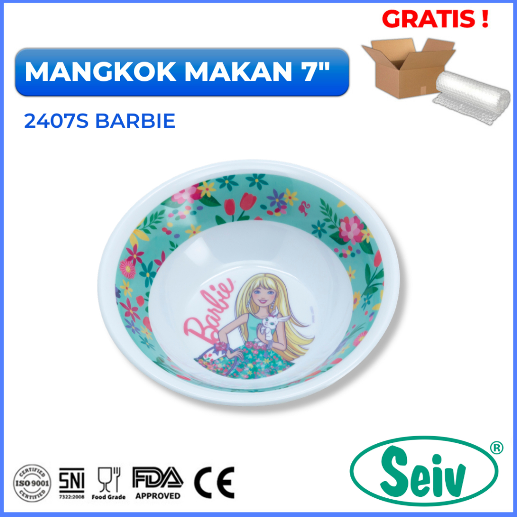 Mangkok Makan Anak 7" Onyx Seiv Melamin Food Grade  - 2407S Barbie