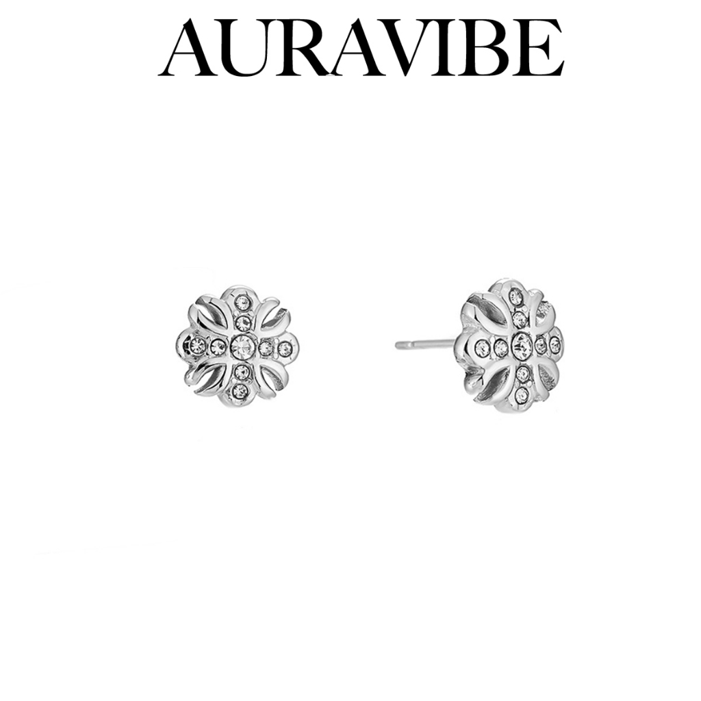AURAVIBE Anting Titanium Pria - Salib Berlian Perak, Desain Mewah & Kekinian untuk Cowok Trendi