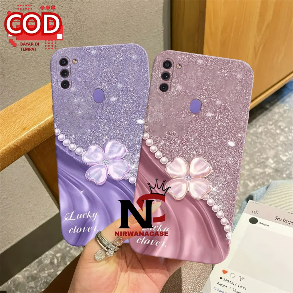 Case Hp Samsung A11 - Casing Samsung M11 Motif Bunga Mutiara Pro Camera Fashion Case Cewek