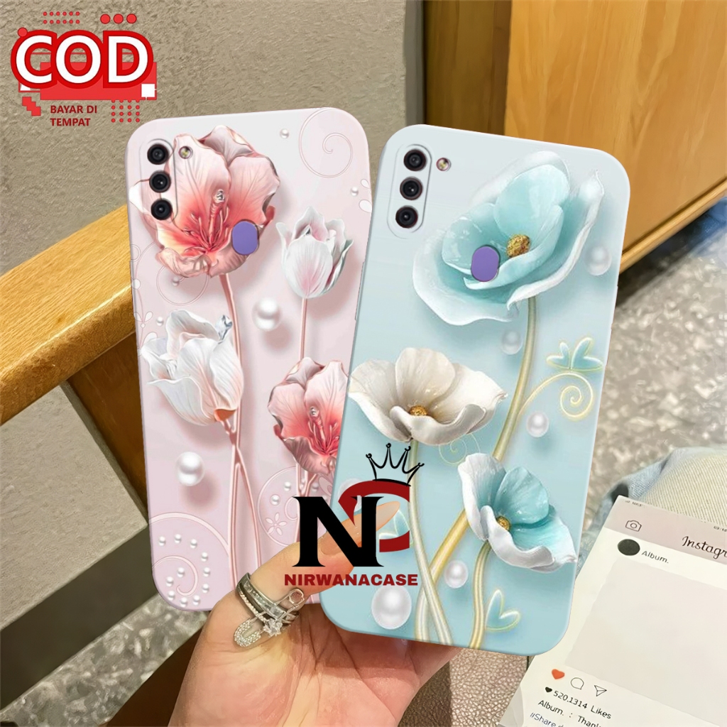 Softcase Hp Samsung A11 - Casing Samsung M11 Motif Bunga Pro Camera Lentur Fashion Case Cewek