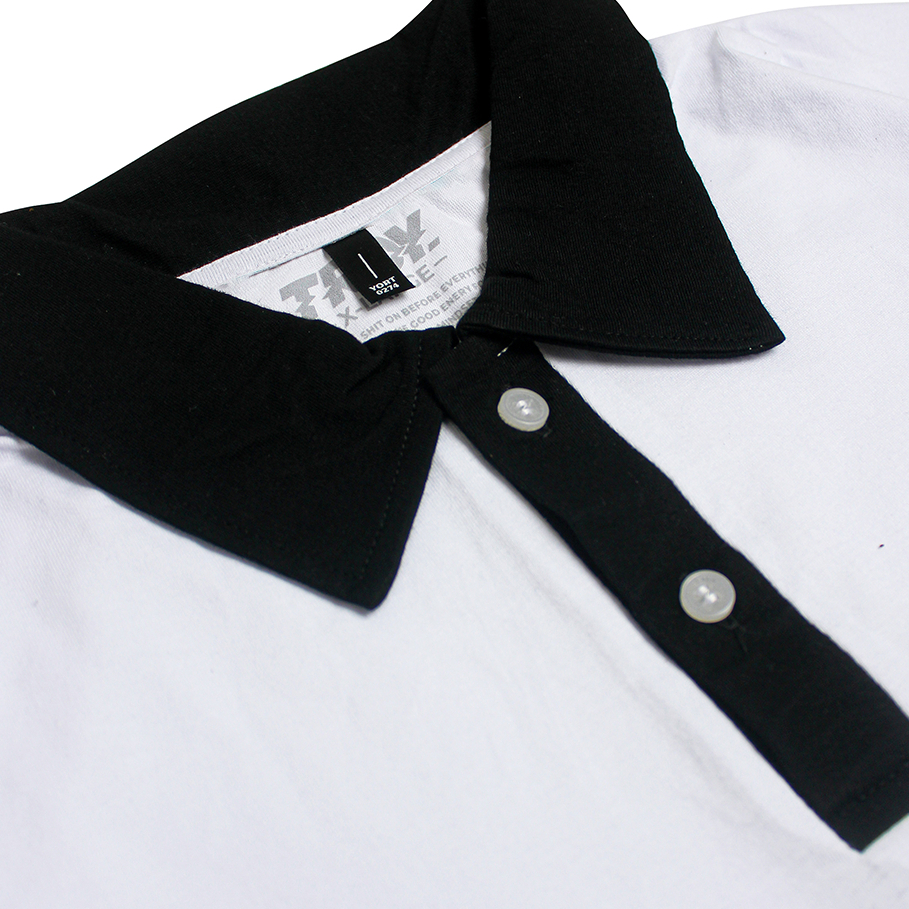 Troy Company Wangky Polo Shirt White Black Acedia - Kaos Polo Wangki Pria Putih Hitam WKD 2898