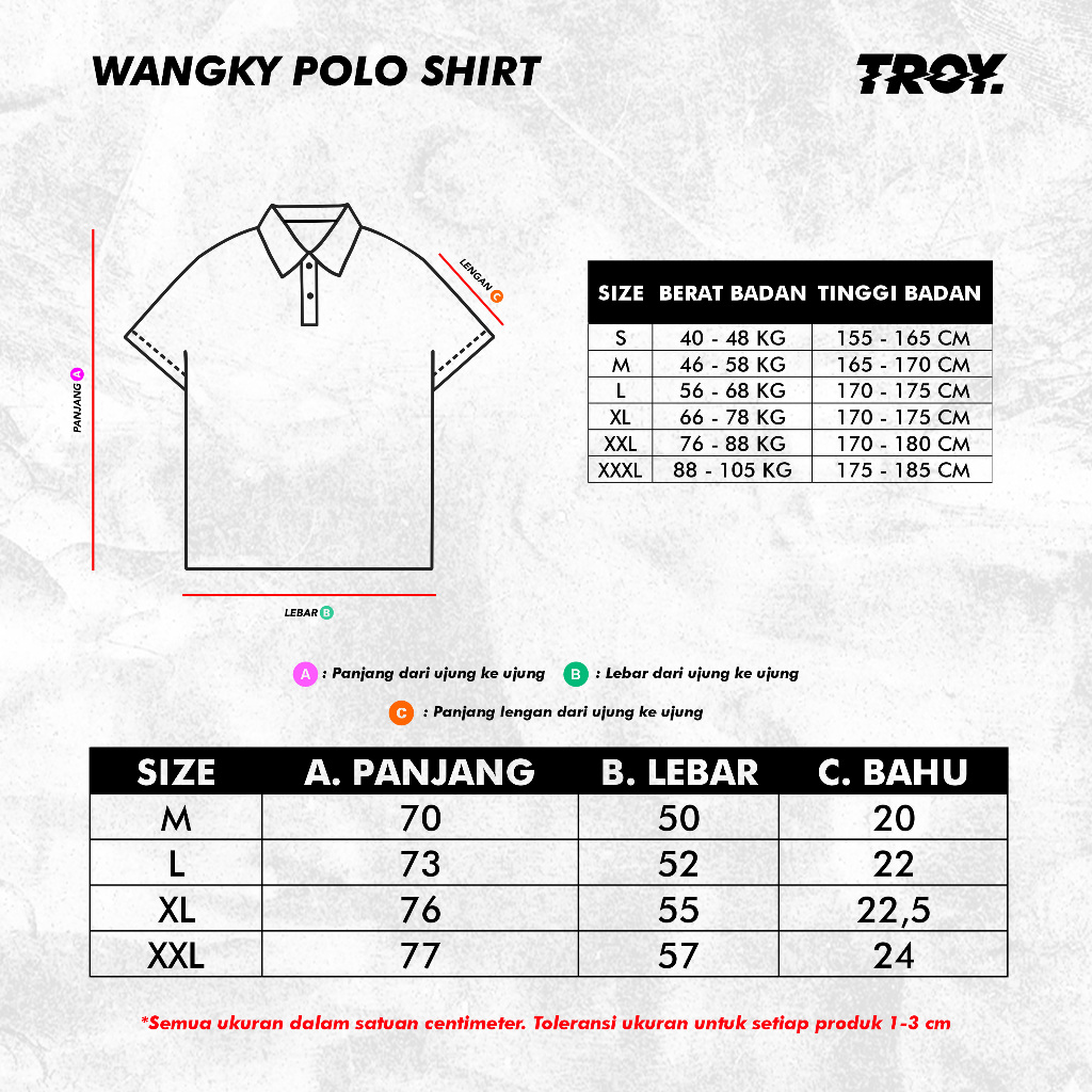 Troy Company Wangky Polo Shirt White Black Acedia - Kaos Polo Wangki Pria Putih Hitam WKD 2898