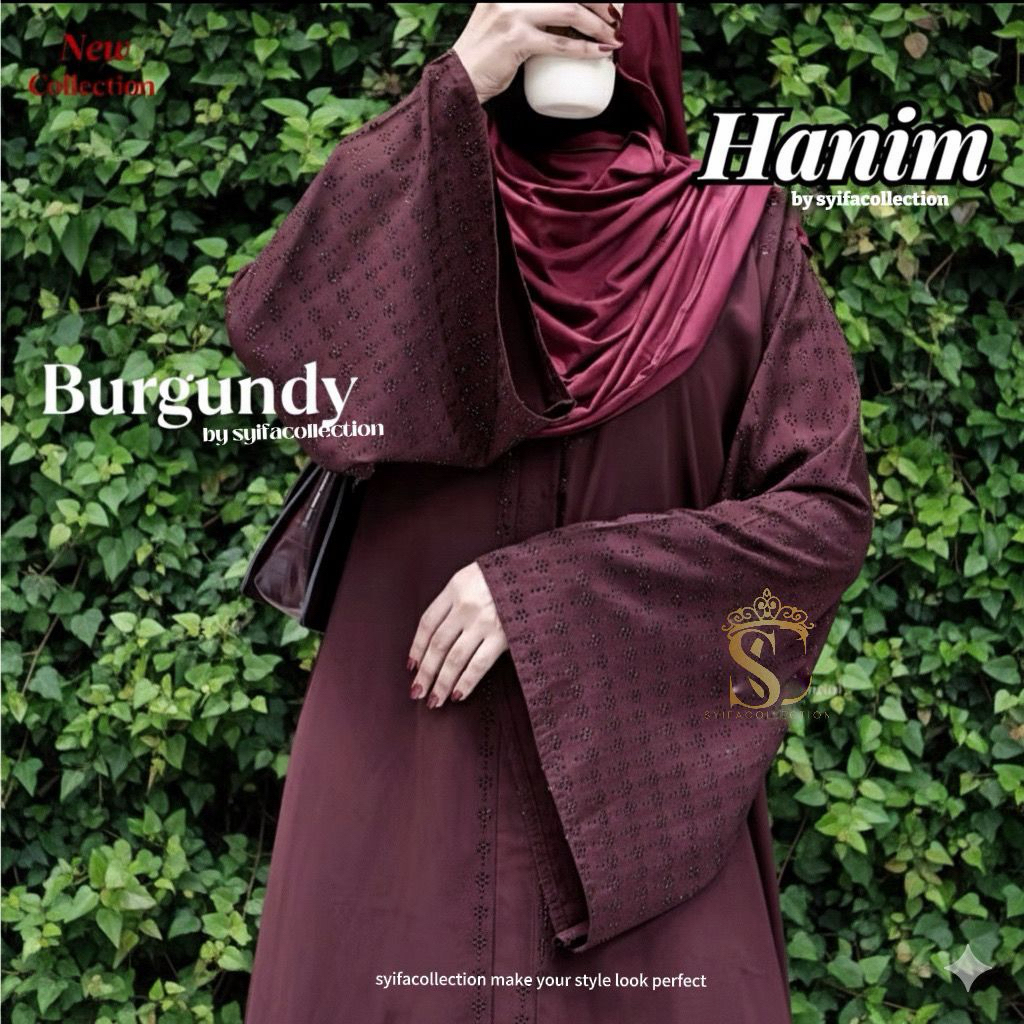 EID SERIES HANIM ABAYA- New Series Abaya Gamis Hitam By SYIFA COLLECTION Muslimah Elegant Murah Musl