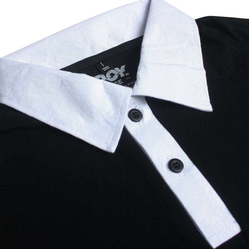Troy Company Polo Wangky Tshirt Black White Enthusiasm - Kaos Kerah Hitam Putih WKD 3274
