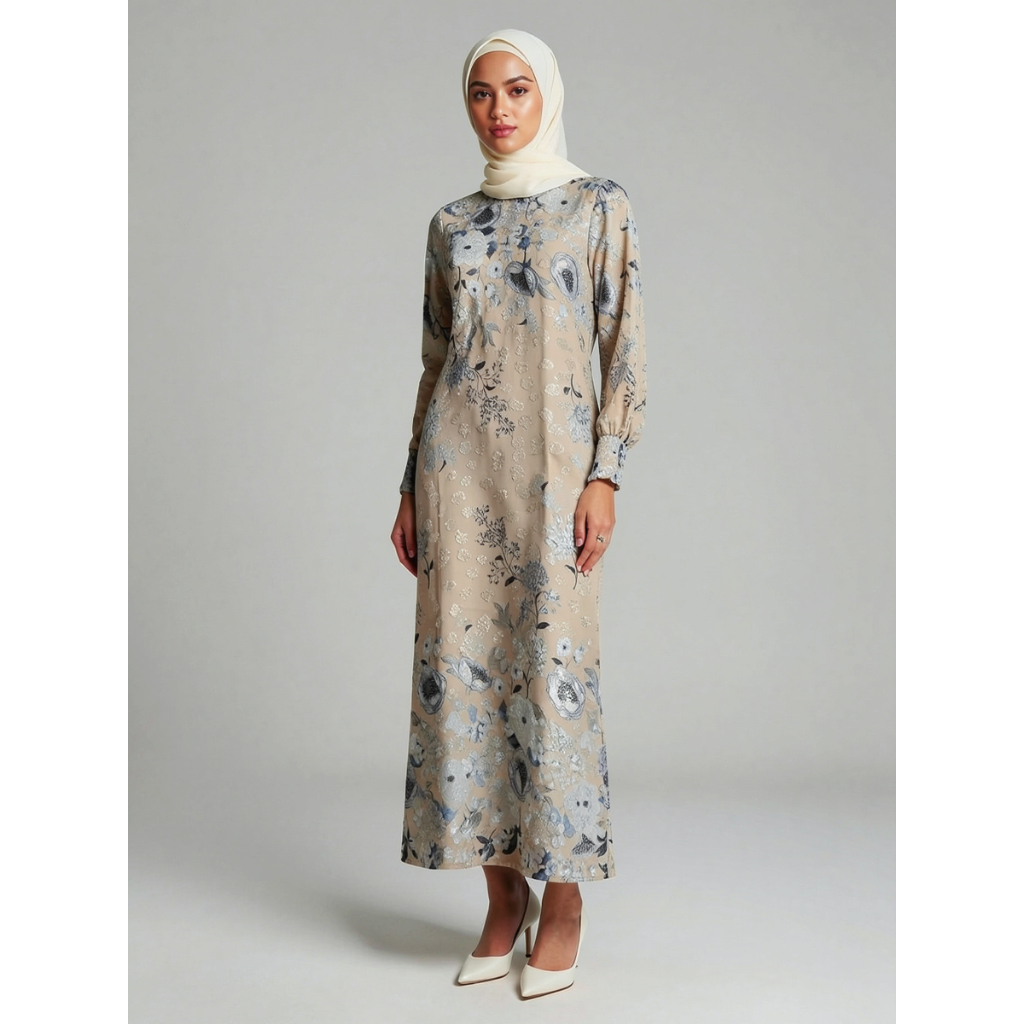 Eprise Yasmine Gamis Dress CREAM HP62C | Dress Muslim Wanita | Gamis Lebaran