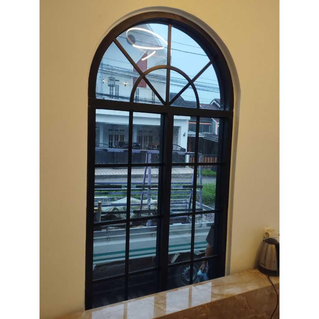 jendela pintu aluminium Lengkung