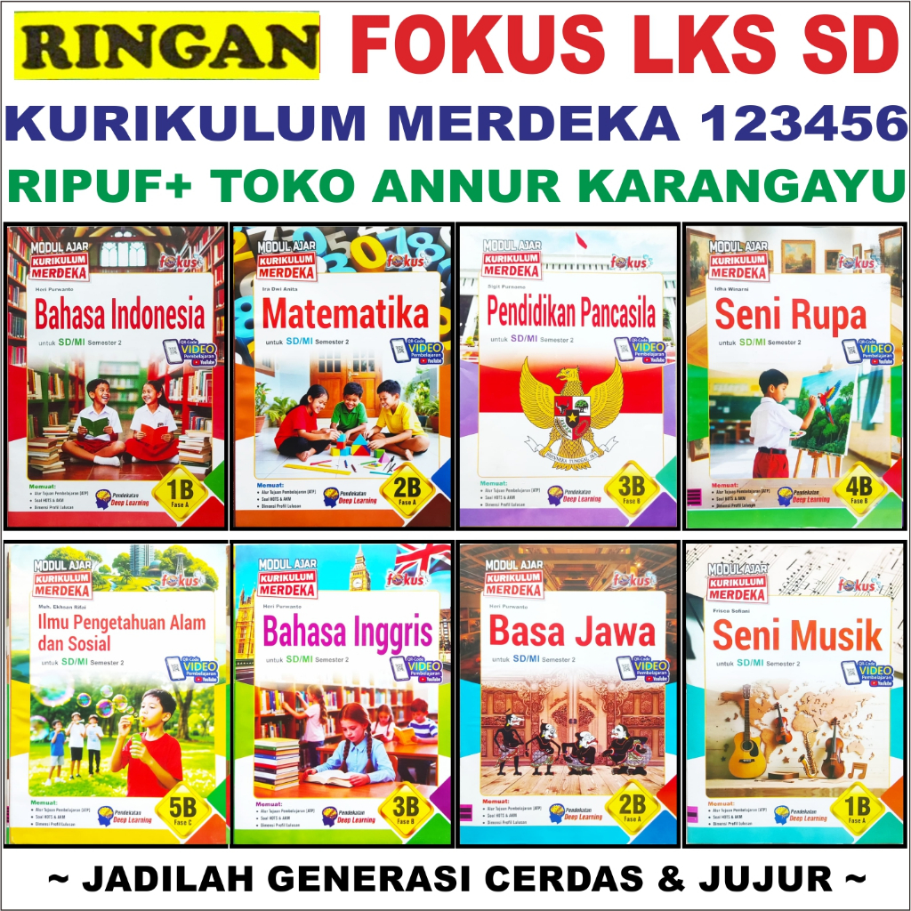 Ripuf LKS Fokus 5 SD Ringan Kelas 5 Modul FOKUS Ringan Kurikulum Merdeka Soal Buku Paket 5A 5B Kumer