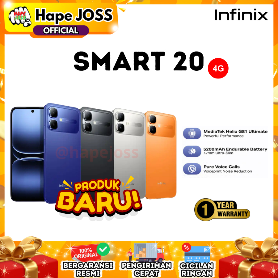 Infinix Smart 20 4G 4/64GB Garansi Resmi Indonesia
