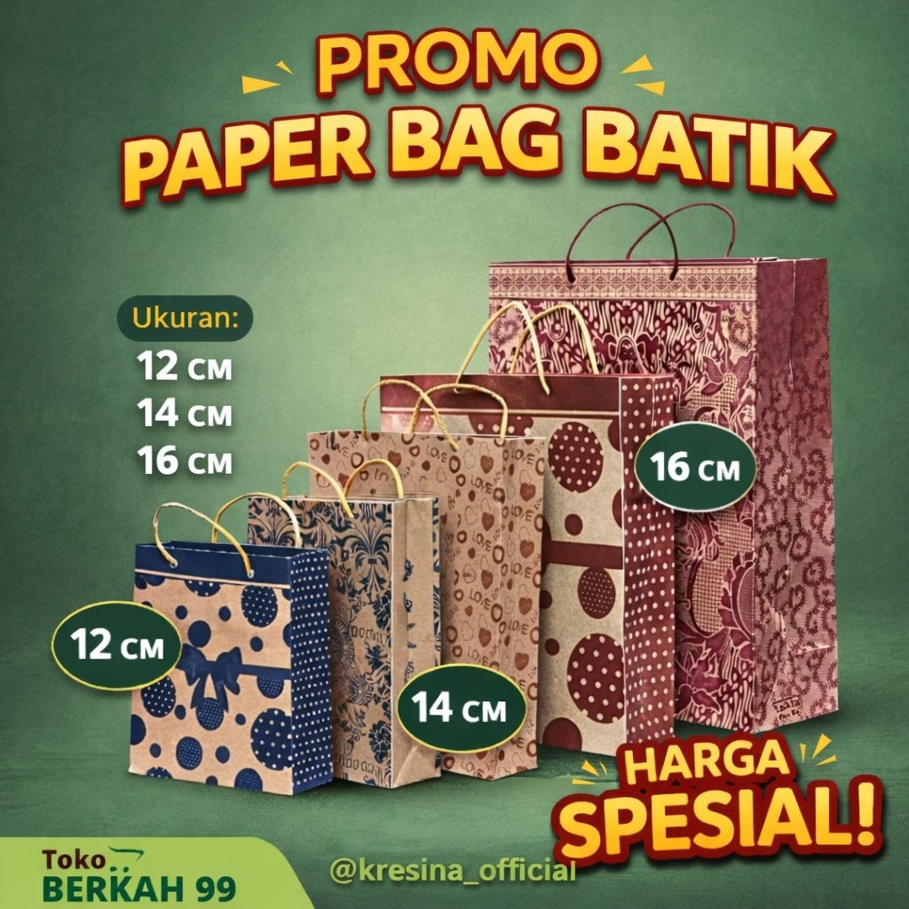 Paper bag batik souvenir tas kertas batik snack hajatan | tas batik kertas sealer