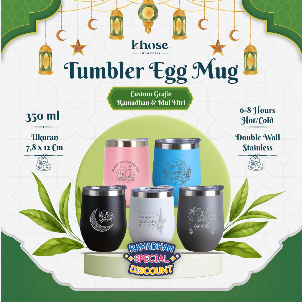 Mug Telur Custom Egg Mug Stainless / Gelas Kopi Custom Grafir Nama Logo / Souvenir Event Nikah Ulang