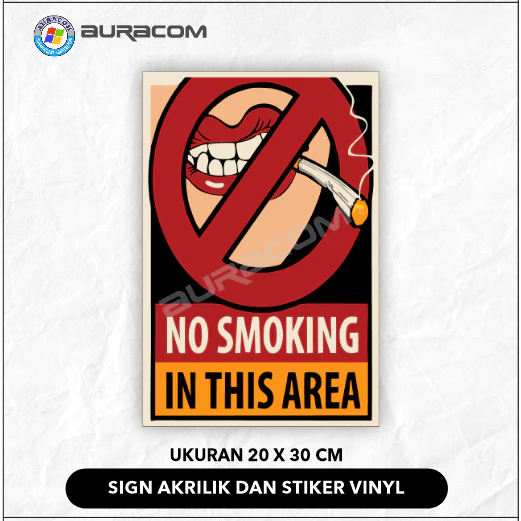 Akrilik Stiker Tempel Dinding No Smoking