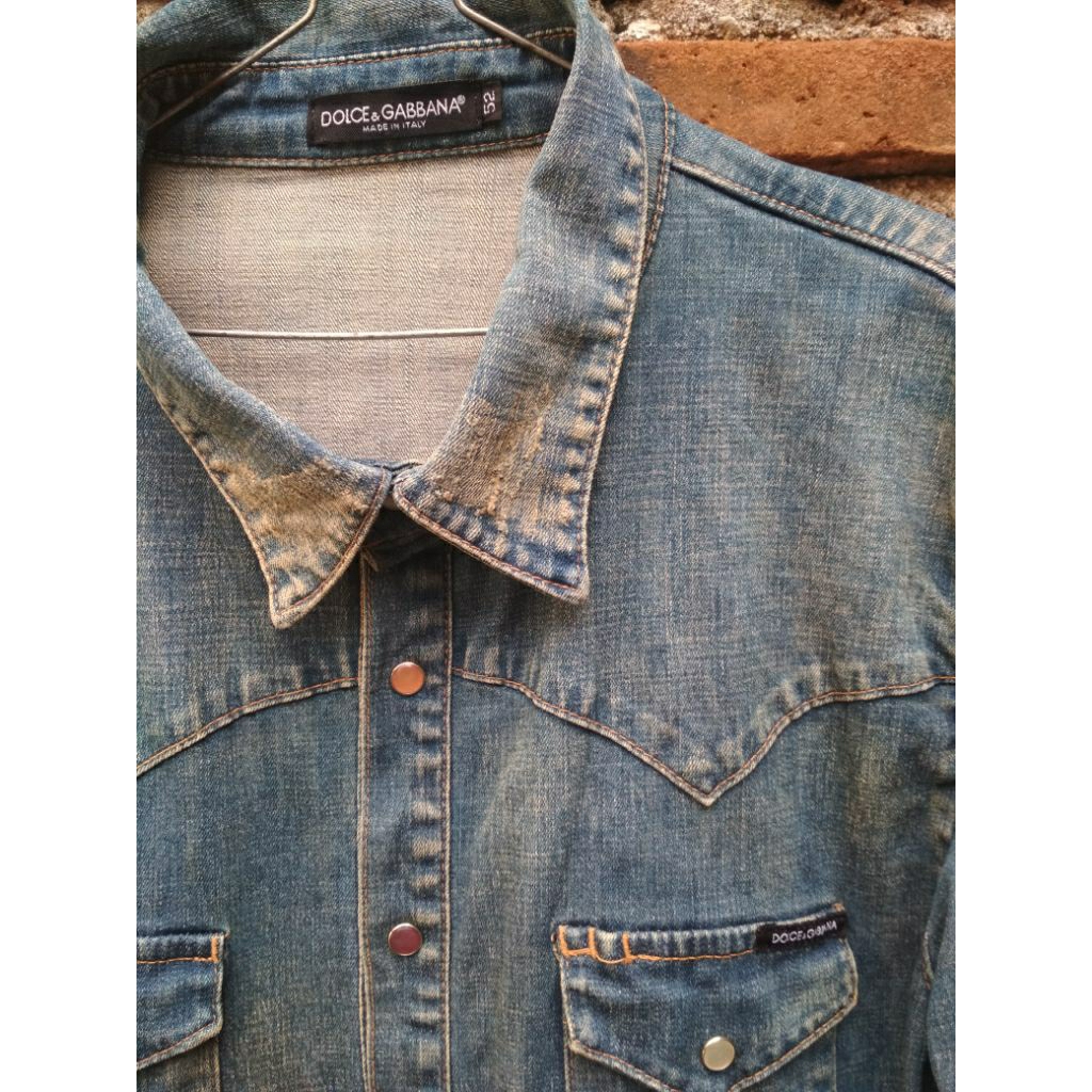 kemeja denim dolce&gabbana