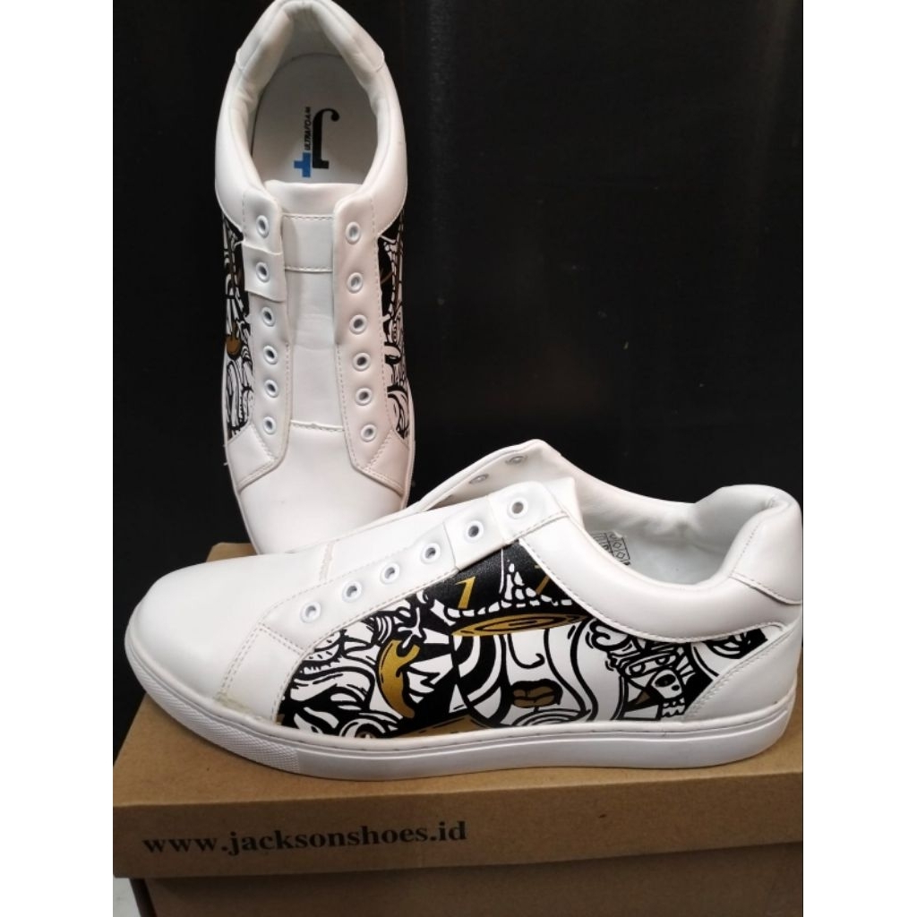 Jackson Sepatu Sneaker Pria Jakcson Shoes Casual Snekers Putih