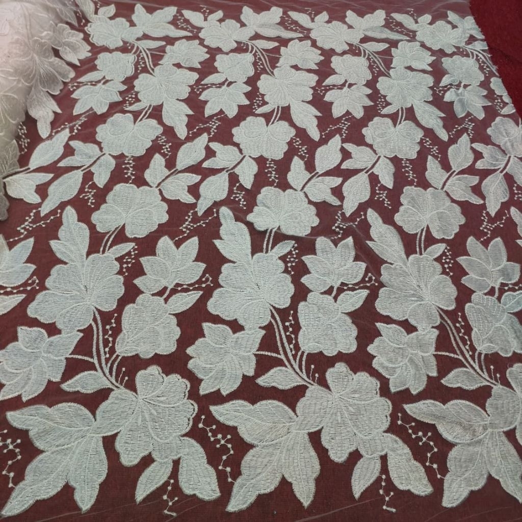 Kain kebaya tulle bordir manawa gravela premium//kain tulle bordir manawa gravela//kebaya wanita mew