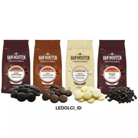 VAN HOUTEN COIN COMPOUND 1 KG PROFESSIONAL / COKLAT COIN DARK MILK WHITE CHOCOLATE 1KG