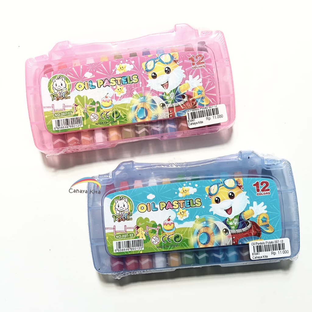 POTATO CAT CRAYON 12 WARNA Crayon Oil Pastel Set 12 Color Alat Kesenian Menggambar